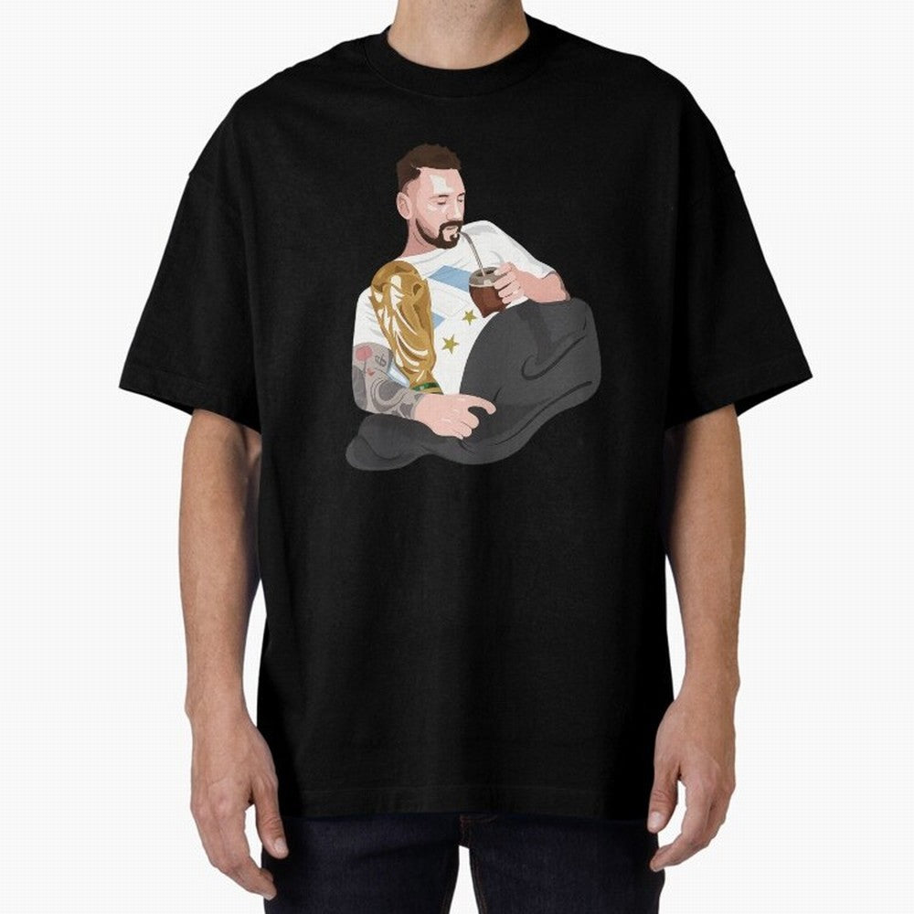 Messi with the World Cup and drinking mate Classic T-Shirt Support FIFA World Cup 2026 Group Stage Highlighting Haaland, Brazil Energy, Game Day Rituals, Football Legends, Country Pride and the Road to the Final; Ideal for Fans Who Follow Messi,