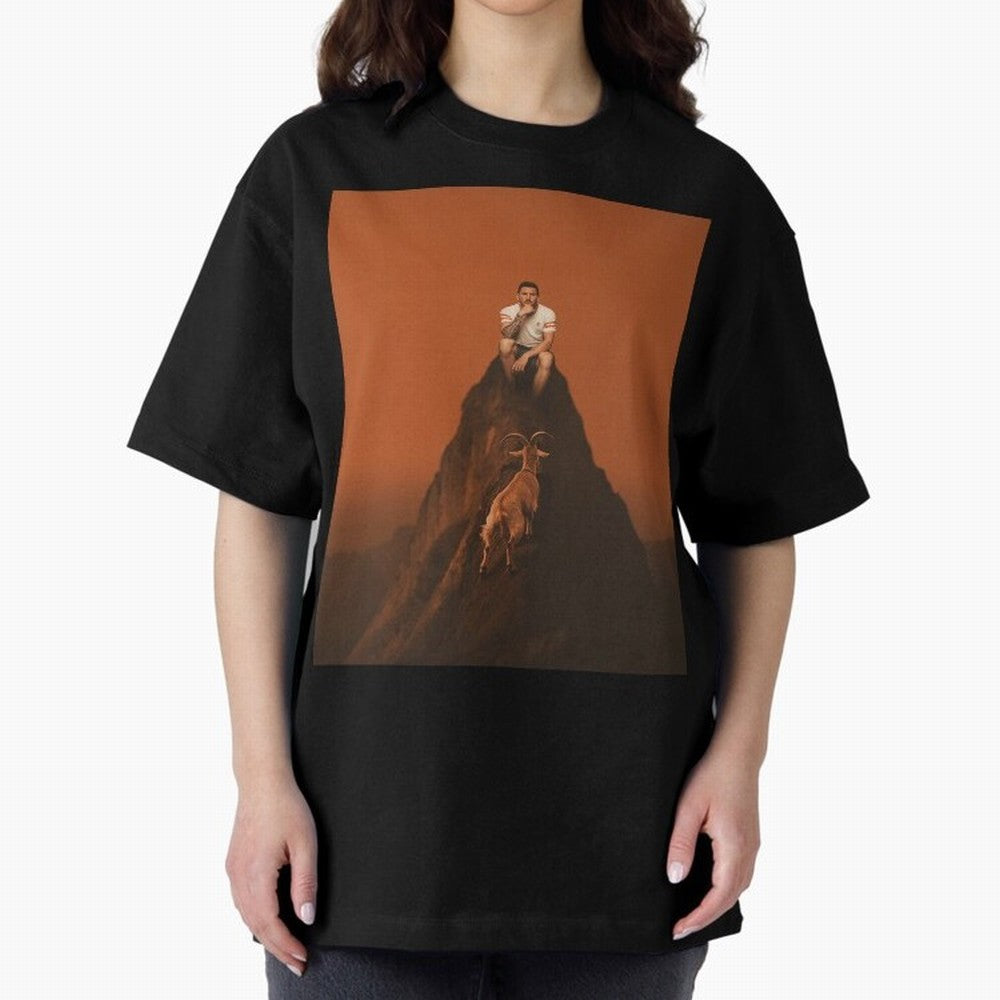 Goat messi football sunset Oversized T-Shirt Relive the Noise and Pride of the FIFA World Cup 2026 Group Stage Journey through Haaland Highlights, Brazil, Portugal and Argentina Pride, Vintage Soccer Flavor, Modern Football Stars, National Flags