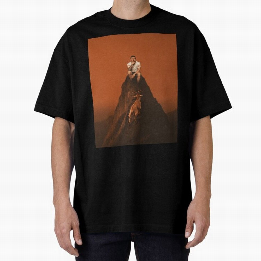 Goat messi football sunset Oversized T-Shirt Relive the Noise and Pride of the FIFA World Cup 2026 Group Stage Journey through Haaland Highlights, Brazil, Portugal and Argentina Pride, Vintage Soccer Flavor, Modern Football Stars, National Flags