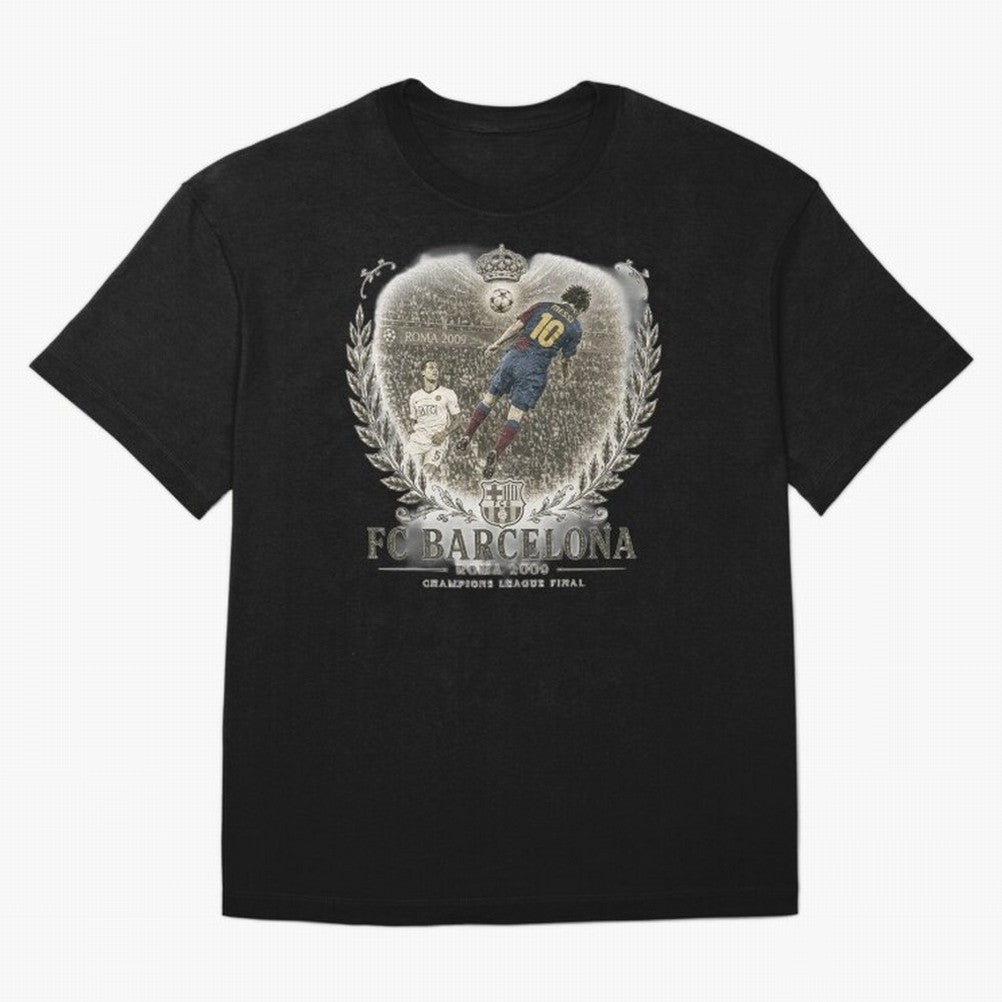 FC Barcelona Rome 2009 Champions League Final Vintage Oversized T-Shirt Make Game Day About Global Football Passion for FIFA World Cup 2026, Centered on Messi, CR7 and Mbappe, Argentina, France and Brazil, Championship Spirit, Famous Goals, Roaring