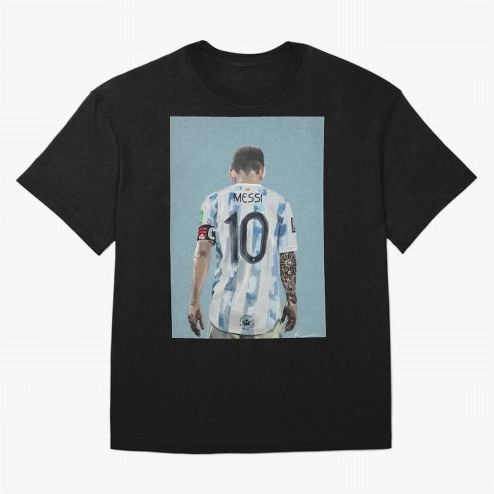 Portrait painting of Lionel Messi of Inter Miami and Argentina Classic T-Shirt Make Your Look Match the FIFA World Cup 2026 Journey through Cristiano Ronaldo Highlights, Spain Pride, Sports Nostalgia, International Competition, Famous Players and