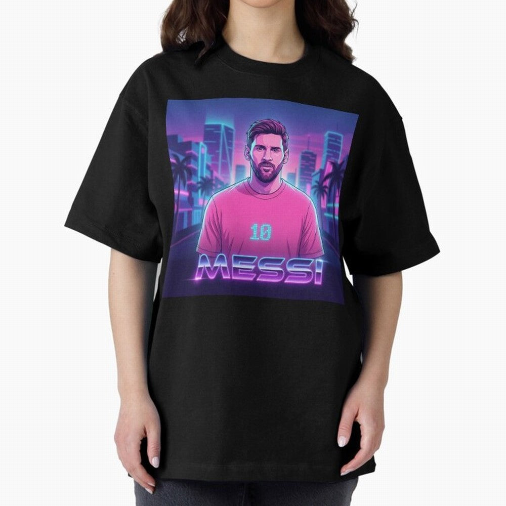 Inter Miami? Football Legend Messi Cyberpunk Retro Futurist Design (Version 2) Classic T-Shirt Capture Match Day Hype around FIFA World Cup 2026 USA Canada Mexico, Messi, CR7 and Mbappe, Argentina, France and Brazil, Game Day Rituals, Football