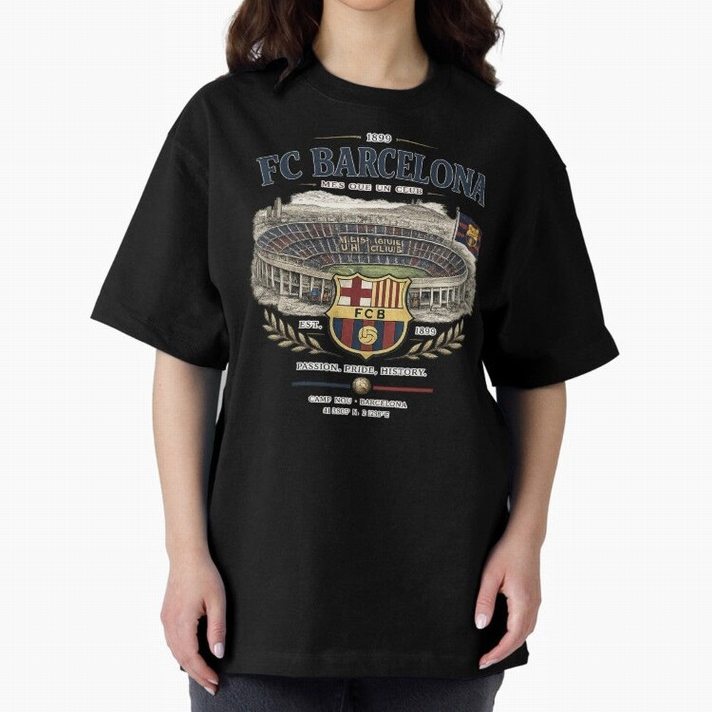 FC Barcelona Vintage Football Streetwear Oversized T-Shirt Feel the Roar of the FIFA World Cup 2026 Journey through CR7 and Messi Highlights, Argentina Pride, Retro Football Energy, Iconic Rivalries, Trophy Chase Drama and Stadium Atmosphere; Ideal