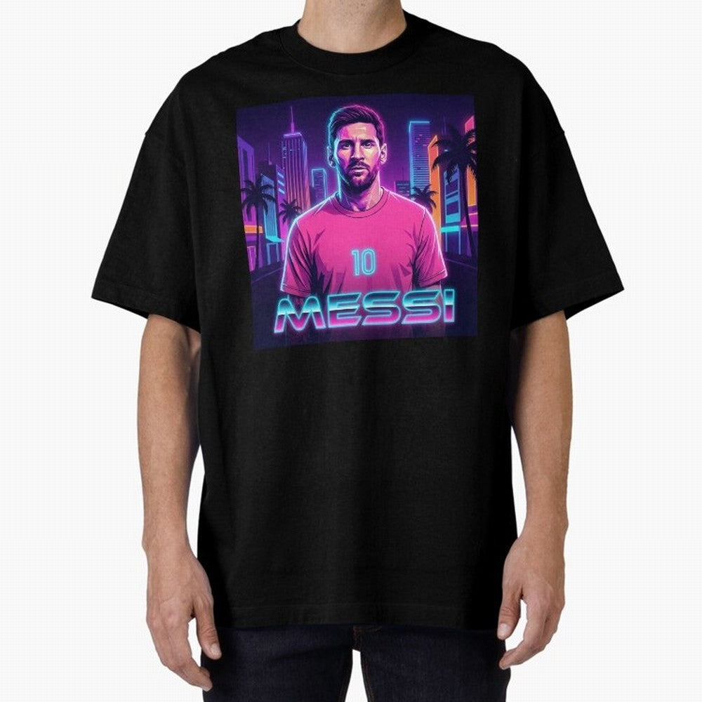 Inter Miami? Football Legend Messi Cyberpunk Retro Futurist Design (Version 4) Classic T-Shirt Represent the Passion of the FIFA World Cup 2026 Group Stage Journey through Haaland and Mbappe Highlights, England and Germany Pride, Champion Mindset,