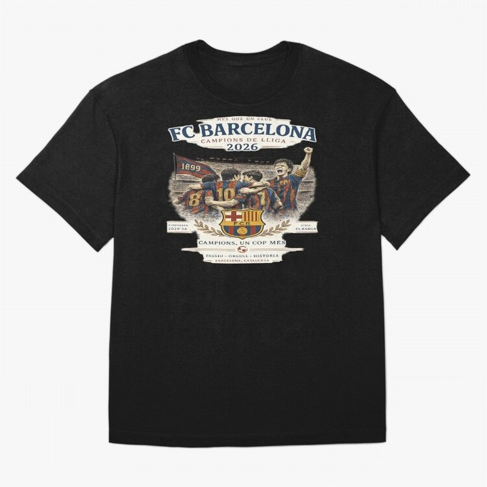 FC Barcelona Champions Vintage 2026 Oversized T-Shirt Refresh FIFA World Cup 2026 Spirit, with Portugal, Messi, Game Day Rituals, Football Legends, Country Pride and the Road to the Final; Perfect for Fans, Collectors, Family Gatherings, Watch
