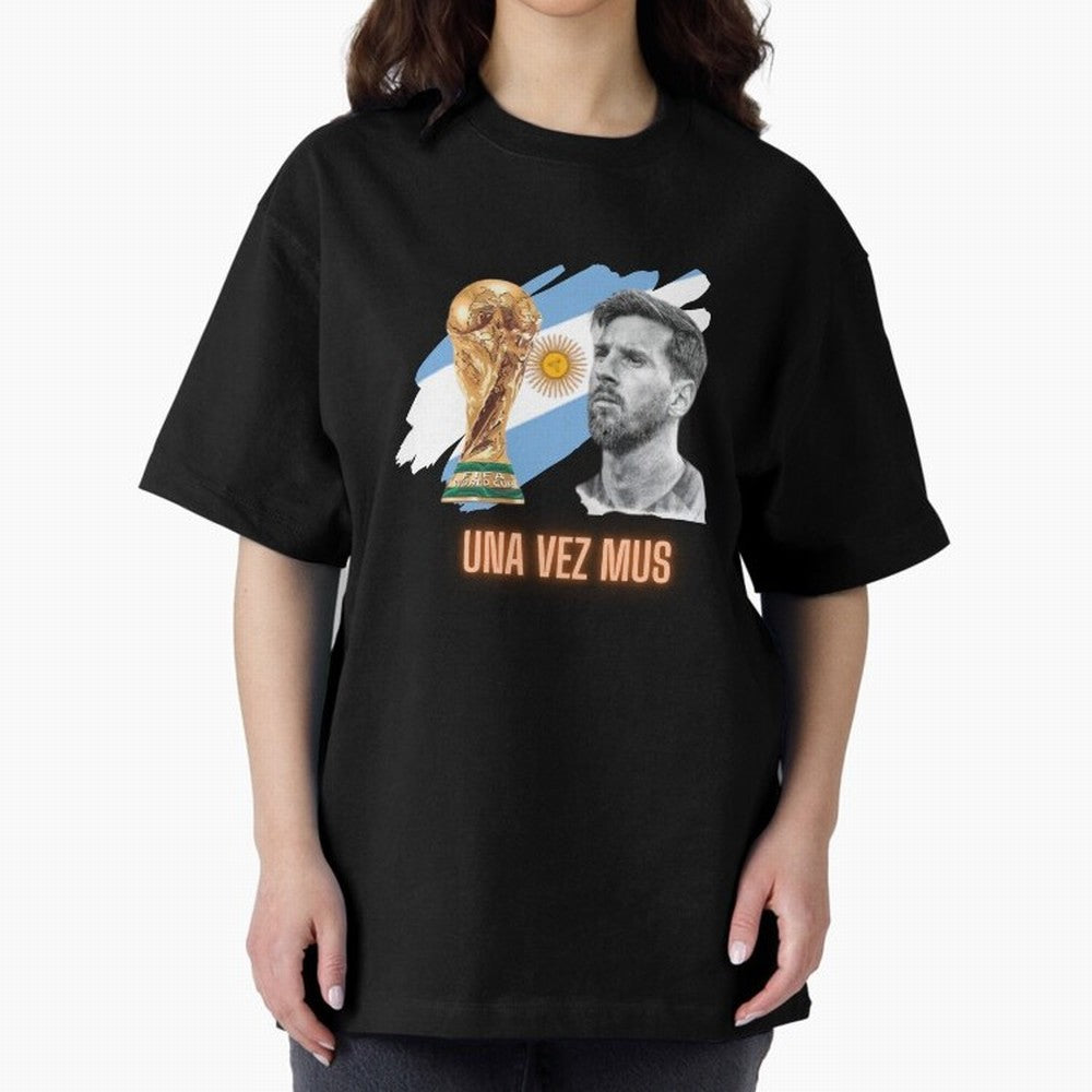 Messi in World Cup 2026 Oversized T-Shirt Showcase FIFA World Cup 2026 Spirit, with England, France and Netherlands, Cristiano Ronaldo, Football Festival Excitement, Trophy Ambitions, Country Rivalries and Star Player Buzz; Ideal for Football Dads,