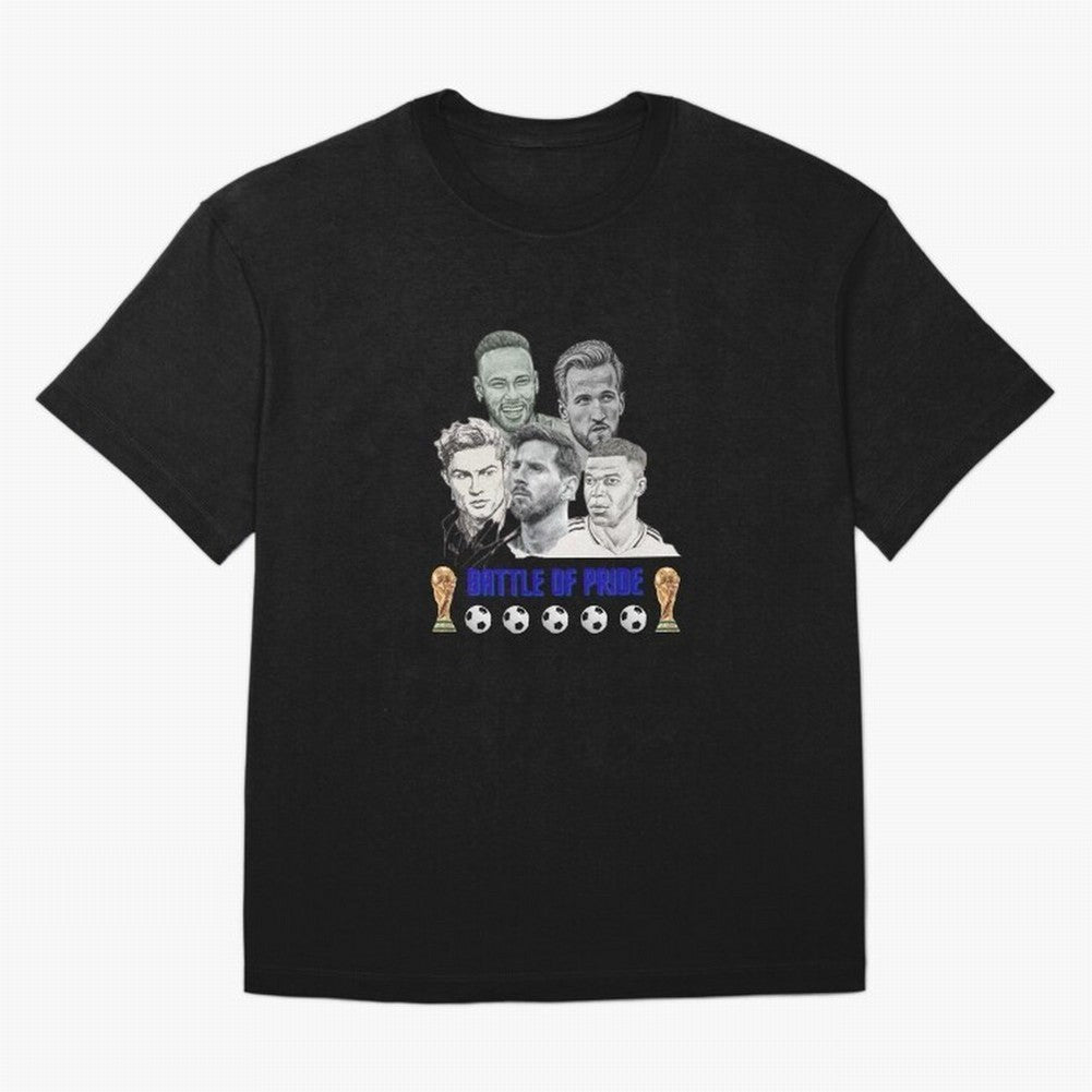 Battle of Pride Classic T-Shirt Celebrate Global Football Passion for FIFA World Cup 2026, Celebrating Messi, CR7 and Mbappe, France and Portugal, Football History, Final Match Energy, Crowd Noise and Once in a Lifetime Moments; Ideal for