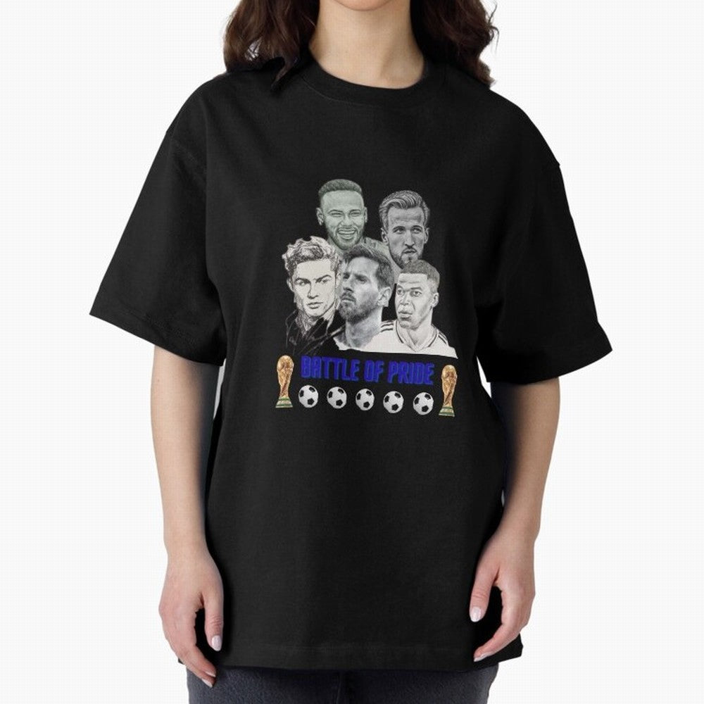 Battle of Pride Classic T-Shirt Celebrate Global Football Passion for FIFA World Cup 2026, Celebrating Messi, CR7 and Mbappe, France and Portugal, Football History, Final Match Energy, Crowd Noise and Once in a Lifetime Moments; Ideal for