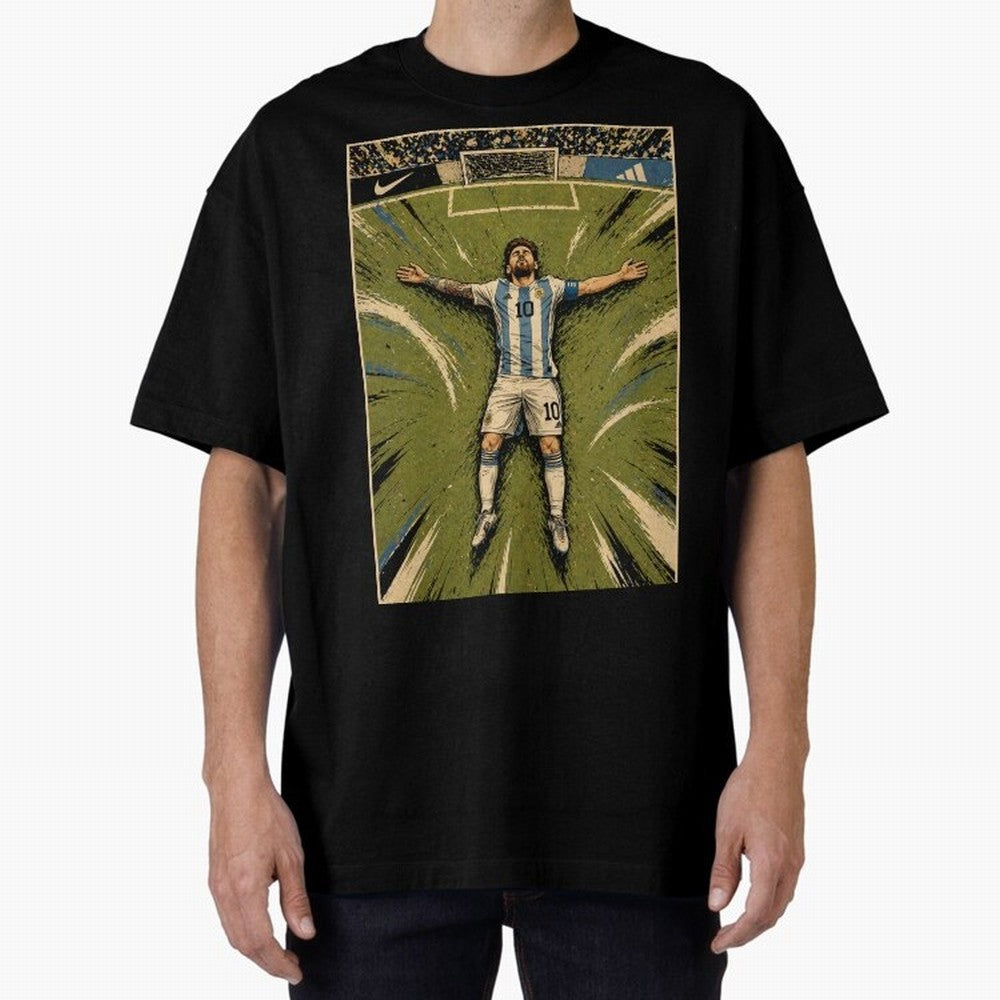 Messi Argentine Football Legend Celebration Poster | Vintage Comic Soccer Champion Art Classic T-Shirt Show Championship Spirit for FIFA World Cup 2026 Group Stage Spirit, Centered on Spain and Netherlands, Haaland and Mbappe, Championship Spirit,