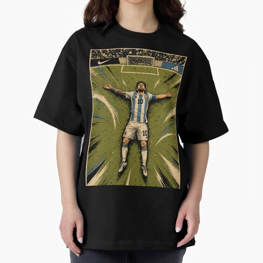 Messi Argentine Football Legend Celebration Poster | Vintage Comic Soccer Champion Art Classic T-Shirt Show Championship Spirit for FIFA World Cup 2026 Group Stage Spirit, Centered on Spain and Netherlands, Haaland and Mbappe, Championship Spirit,