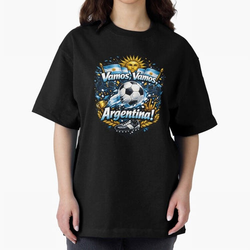 Argentina football 2026 Oversized T-Shirt Feel the Trophy Chase of Match Day Hype around FIFA World Cup 2026 USA Canada Mexico, Messi, Neymar and Mbappe, Argentina, France and Brazil, Football Passion, Legendary Performances, Festival Vibes and