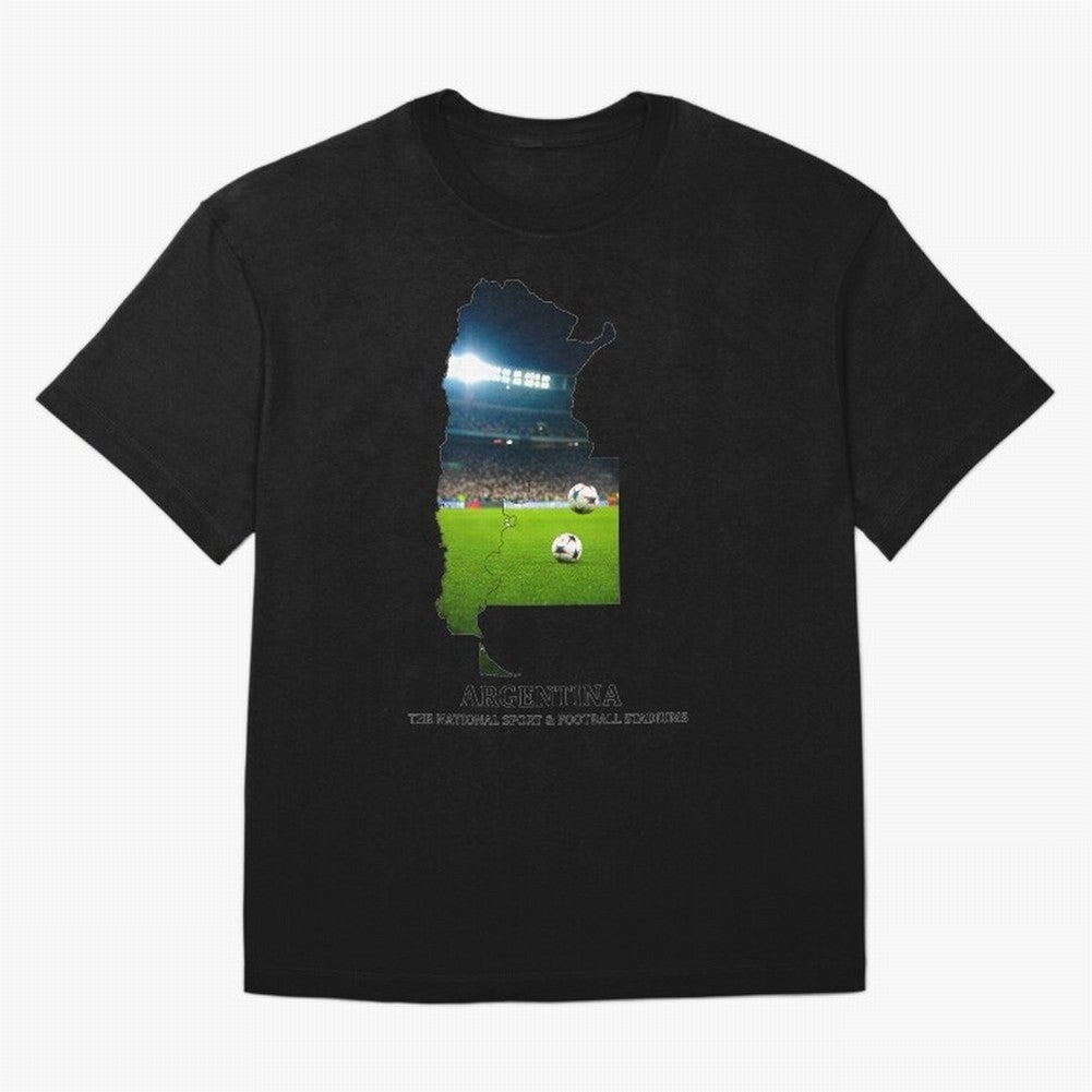 Argentina Map Art - Football Passion & National Stadiums Design Classic T-Shirt Carry the Colors and Pride of FIFA World Cup 2026 Group Stage Made for Haaland and Mbappe, Germany Energy, Match Day Excitement, Supporter Culture, Golden Goals and