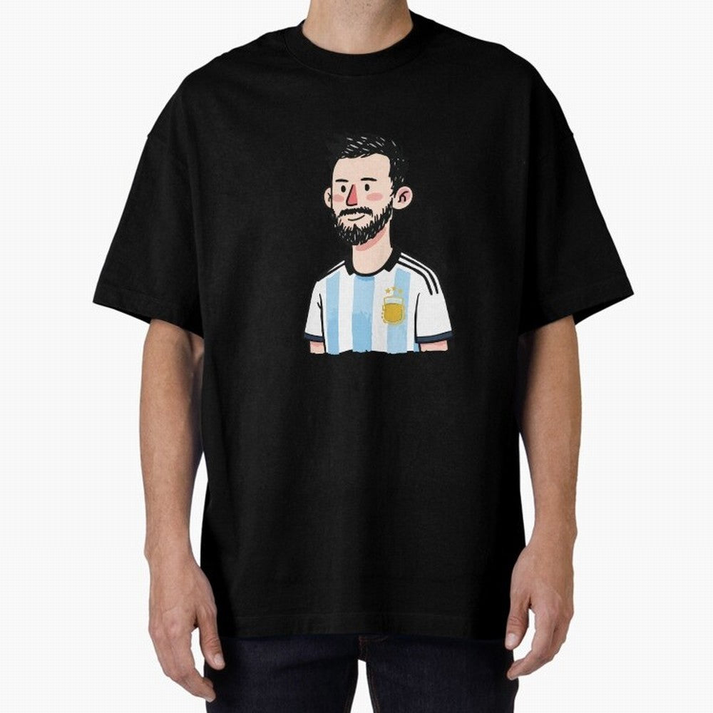 Argentina Soccer Football Player Oversized T-Shirt Show Fan Pride Across FIFA World Cup 2026 Group Stage Spirit, Made for Argentina and Brazil, Messi, CR7 and Mbappe, Sports Nostalgia, International Competition, Famous Players and Unforgettable