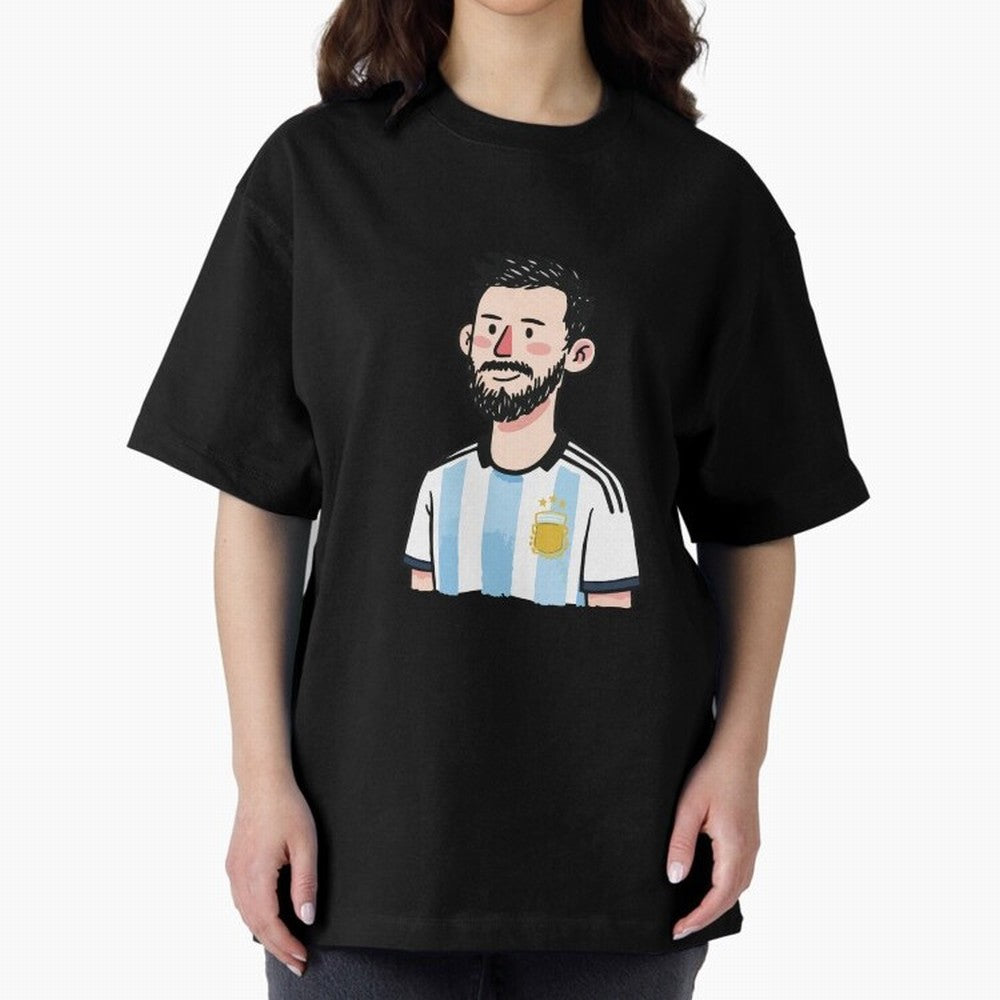 Argentina Soccer Football Player Oversized T-Shirt Show Fan Pride Across FIFA World Cup 2026 Group Stage Spirit, Made for Argentina and Brazil, Messi, CR7 and Mbappe, Sports Nostalgia, International Competition, Famous Players and Unforgettable