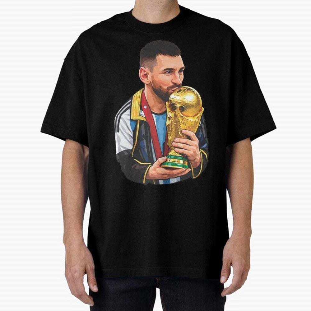 Messi celebrating the 2022 World Cup victory Classic T-Shirt Celebrate the Magic of FIFA World Cup 2026 USA Canada Mexico for Fans of Messi, CR7 and Mbappe and Brazil, Portugal and Argentina, Bringing Football Passion, Legendary Performances,