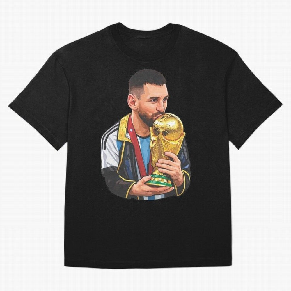 Messi celebrating the 2022 World Cup victory Classic T-Shirt Celebrate the Magic of FIFA World Cup 2026 USA Canada Mexico for Fans of Messi, CR7 and Mbappe and Brazil, Portugal and Argentina, Bringing Football Passion, Legendary Performances,