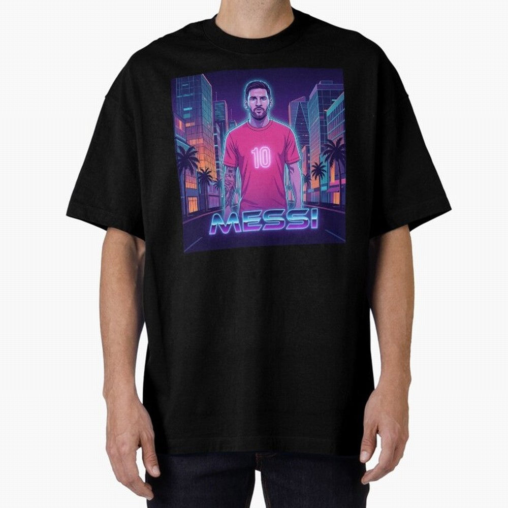 Inter Miami Football Legend Messi Cyberpunk Retro Futurist Design Classic T-Shirt Experience the Global Stage of Global Football Passion for FIFA World Cup 2026 USA Canada Mexico, Highlighting Mbappe, Spain and Netherlands, Fan Favorite Moments,