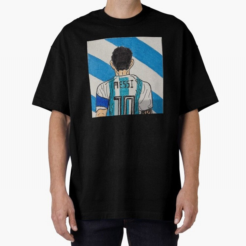 Messi Artwork Oversized T-Shirt Bring the FIFA World Cup 2026 USA Canada Mexico Journey through Neymar Highlights, England Pride, Football Passion, Legendary Performances, Festival Vibes and Supporter Community; Made for Die Hard Supporters, Soccer