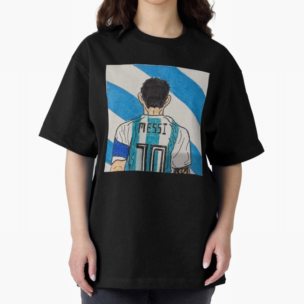 Messi Artwork Oversized T-Shirt Bring the FIFA World Cup 2026 USA Canada Mexico Journey through Neymar Highlights, England Pride, Football Passion, Legendary Performances, Festival Vibes and Supporter Community; Made for Die Hard Supporters, Soccer