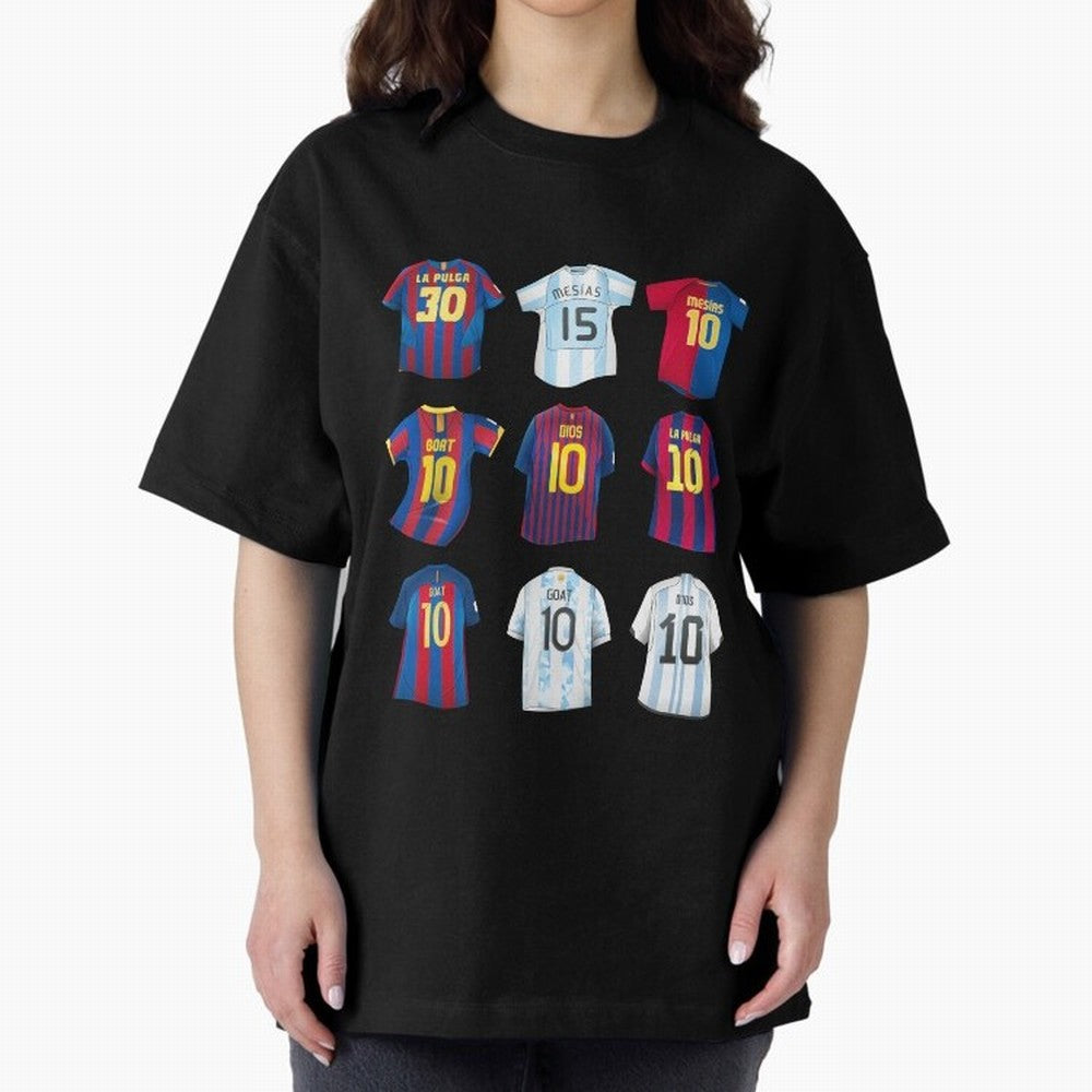 Messi Era Football Jerseys Oversized T-Shirt Stand Proud for FIFA World Cup 2026 Inspired by Cristiano Ronaldo, Argentina, France and Brazil Energy, Goal Celebration Energy, Supporter Heritage, Football Icons and Worldwide Tournament Joy; Perfect