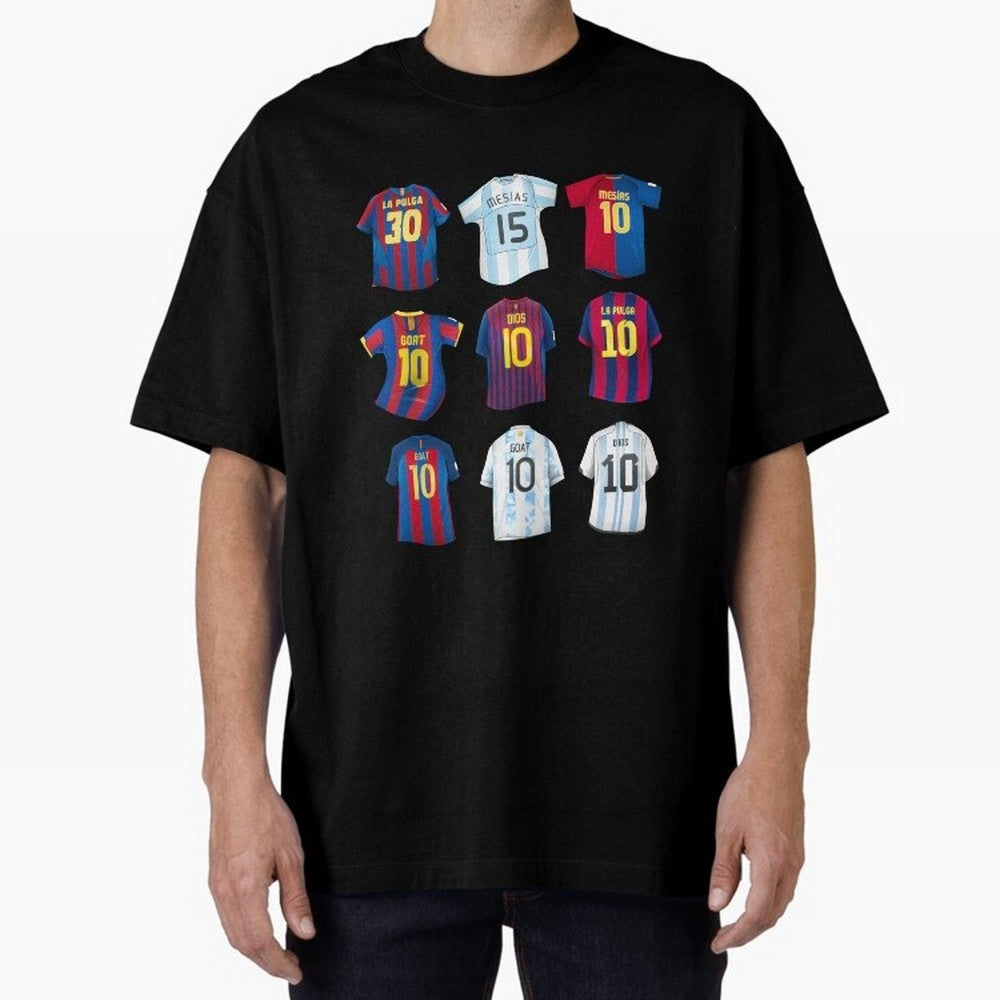 Messi Era Football Jerseys Oversized T-Shirt Stand Proud for FIFA World Cup 2026 Inspired by Cristiano Ronaldo, Argentina, France and Brazil Energy, Goal Celebration Energy, Supporter Heritage, Football Icons and Worldwide Tournament Joy; Perfect