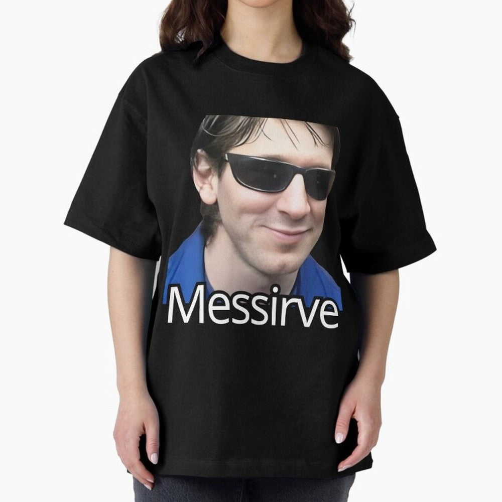 Messirve Football Meme Oversized T-Shirt Bring Trophy Dreams to Global Football Passion for FIFA World Cup 2026, with CR7 and Messi, England, Retro Football Energy, Iconic Rivalries, Trophy Chase Drama and Stadium Atmosphere; Made for Collectors
