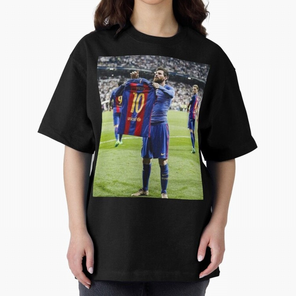 Lional Messi Poster Design Oversized T-Shirt Feel Match Day Hype around FIFA World Cup 2026 USA Canada Mexico, CR7 and Messi, Portugal, Spain and Germany, Champion Mindset, Group Stage Buzz, Knockout Tension and Passionate Fan Culture; Built for