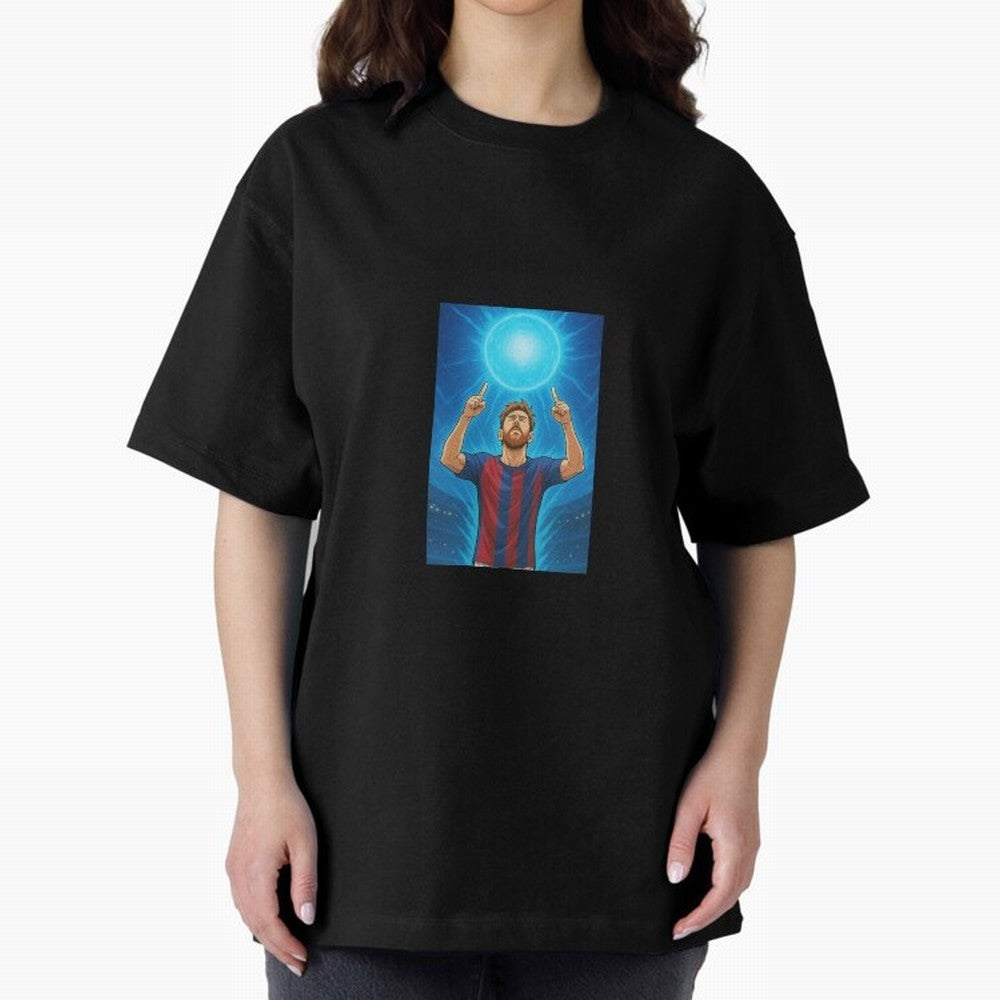 Barcelona Genkidama God Oversized T-Shirt Keep the Legacy of Global Football Passion for FIFA World Cup 2026 Group Stage, Celebrating CR7 and Messi, France and Portugal, Supporter Pride, Iconic Celebrations, Legendary Names and Global Match Day