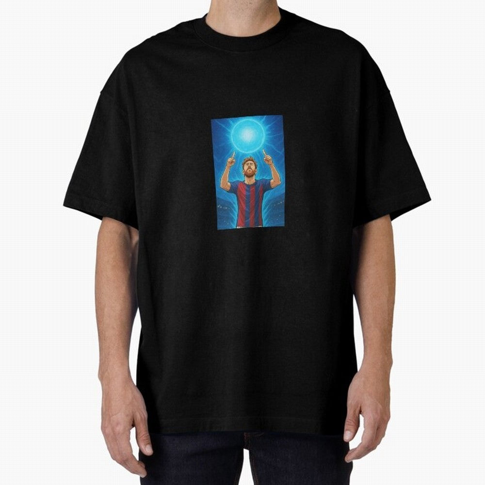 Barcelona Genkidama God Oversized T-Shirt Keep the Legacy of Global Football Passion for FIFA World Cup 2026 Group Stage, Celebrating CR7 and Messi, France and Portugal, Supporter Pride, Iconic Celebrations, Legendary Names and Global Match Day
