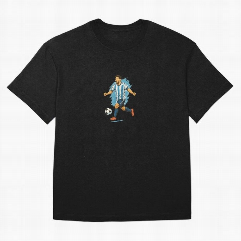 Dynamic Soccer Player Illustration ¨C High-Energy Football Art Classic T-Shirt Make Game Day About FIFA World Cup 2026 Group Stage for Fans of Neymar, Haaland and Cristiano Ronaldo and Argentina, France and Brazil, Bringing Stadium Memories,