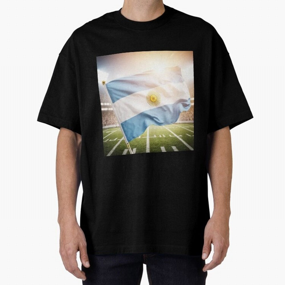 Argentina Flag 3D Football Design ¨C Supporters Argentina Classic T-Shirt Discover Match Day Hype around FIFA World Cup 2026, Messi, Brazil, Portugal and Argentina, Fan Favorite Moments, National Team Passion, Big Match Drama and Soccer History;
