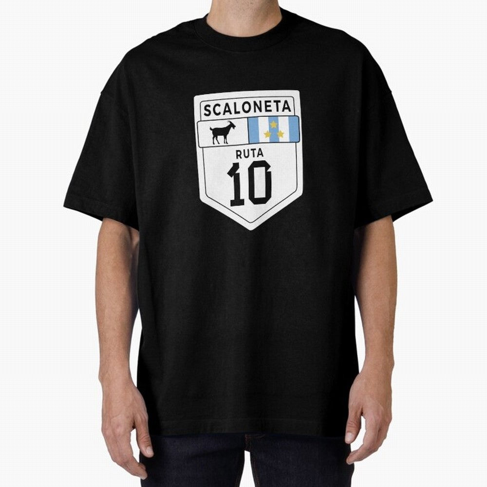Scaloneta - Messi 10 - Goat Oversized T-Shirt Bring Global Tournament Vibes to the FIFA World Cup 2026 Journey through Messi, CR7 and Mbappe Highlights, Portugal, Spain and Germany Pride, Champion Mindset, Group Stage Buzz, Knockout Tension and