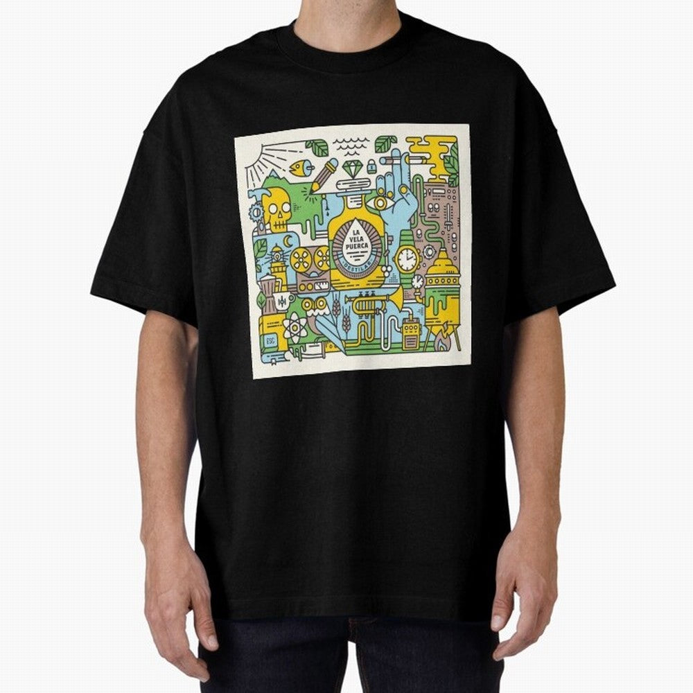 LA VELA PUERCA ROCK Oversized T-Shirt Celebrate Supporters United by FIFA World Cup 2026 Spirit, Featuring Spain, Haaland, Sports Nostalgia, International Competition, Famous Players and Unforgettable Victories; Perfect for People Who Love