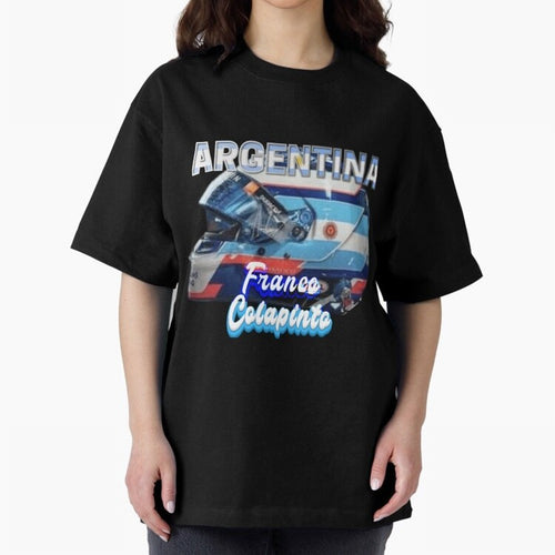 5306 Colapinto Helmet Argentina Oversized T-Shirt Feel International Energy from FIFA World Cup 2026 USA Canada Mexico Spirit, Centered on Netherlands, Haaland and Mbappe, Championship Spirit, Famous Goals, Roaring Crowds and International Football