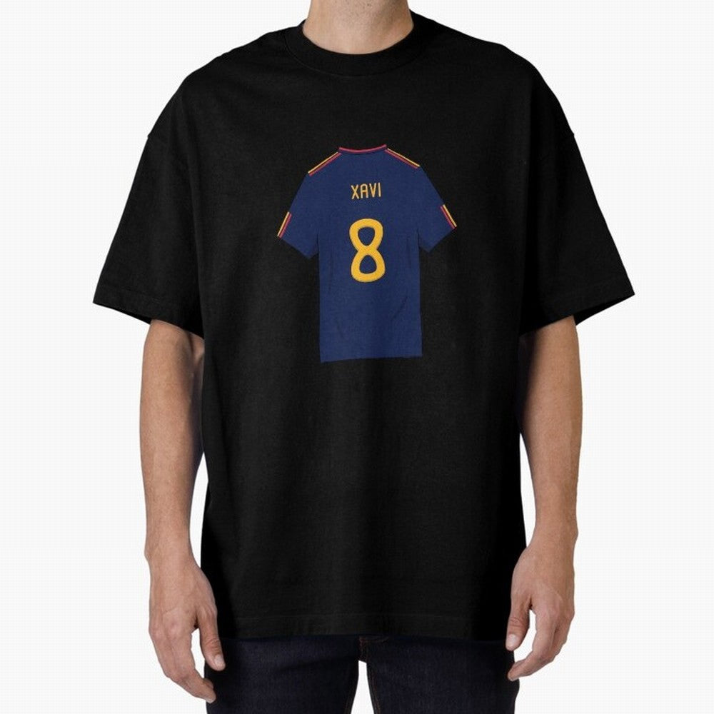 Xavi World Cup 2010 Jersey Oversized T-Shirt Join Supporters Worldwide for FIFA World Cup 2026 Group Stage for Fans of Messi, Neymar and Mbappe and Brazil, Portugal and Argentina, Bringing Soccer Culture, Superstar Moments, National Team Dreams and