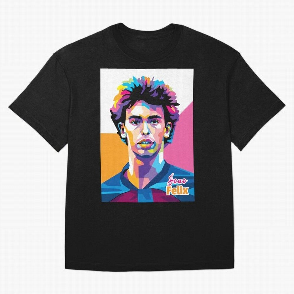Joao Felix in WPAP Style Oversized T-Shirt Bring Home Global Football Passion for FIFA World Cup 2026, Highlighting Messi and Cristiano Ronaldo, England, France and Netherlands, Championship Spirit, Famous Goals, Roaring Crowds and International