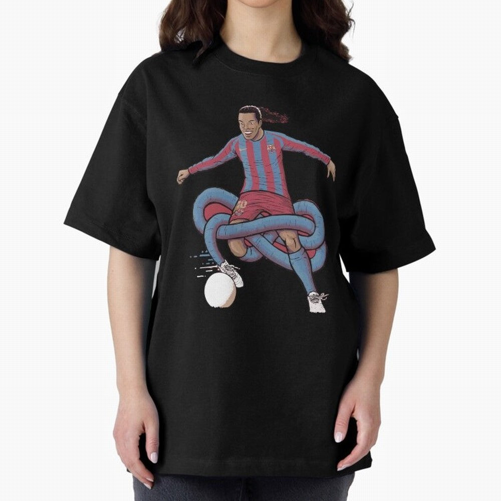 Ronaldinho Oversized T-Shirt Enjoy FIFA World Cup 2026 Group Stage Driven by Messi, Neymar and Mbappe, France Energy, Classic Soccer Heritage, Championship Pressure, Fan Loyalty and International Pride; Perfect for Supporters Who Want Bold Football