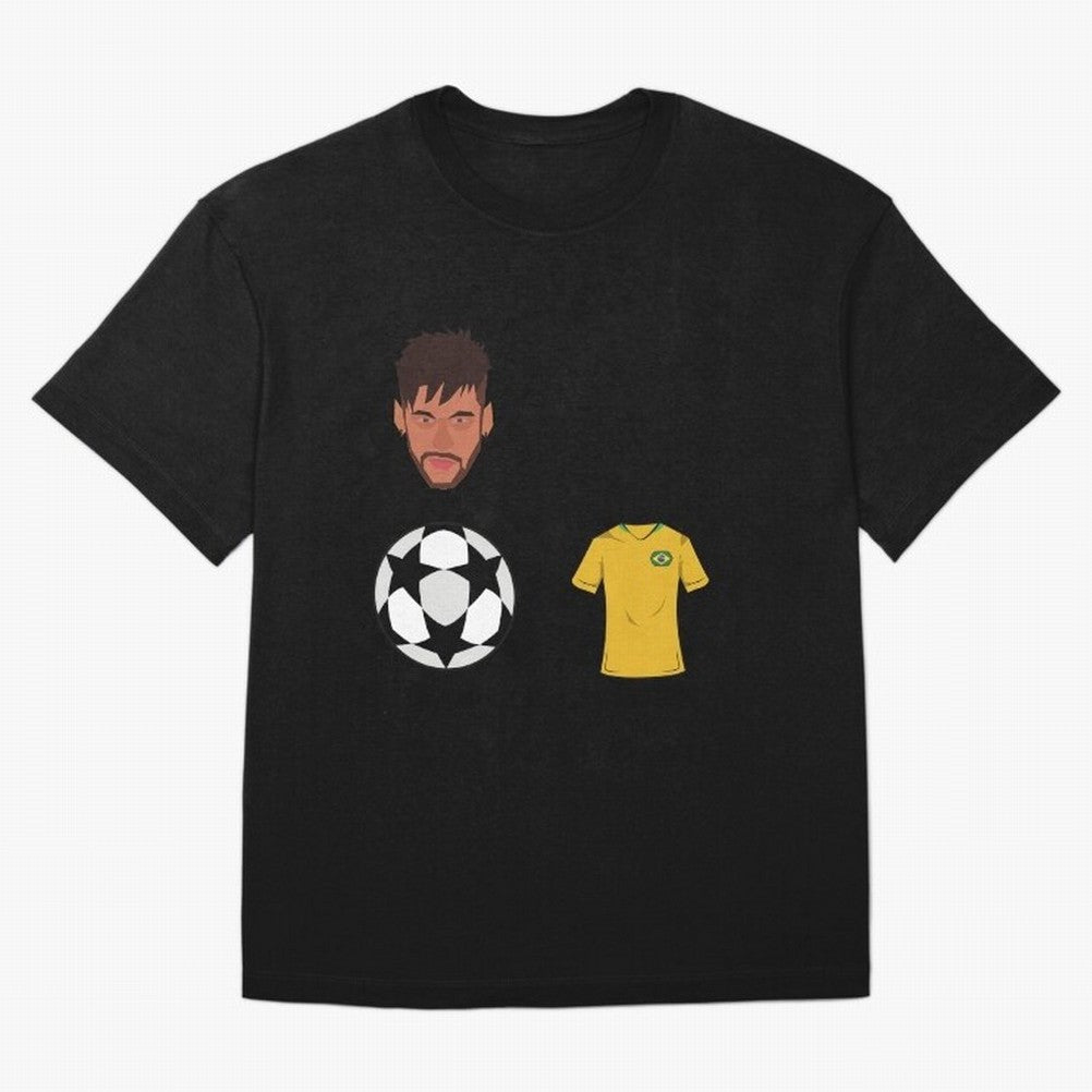 Neymar JR 10 - PSG X Brazil Oversized T-Shirt Cheer for FIFA World Cup 2026 Spirit, Highlighting England, Messi, CR7 and Mbappe, Championship Spirit, Famous Goals, Roaring Crowds and International Football Unity; Perfect for Supporters Who Want