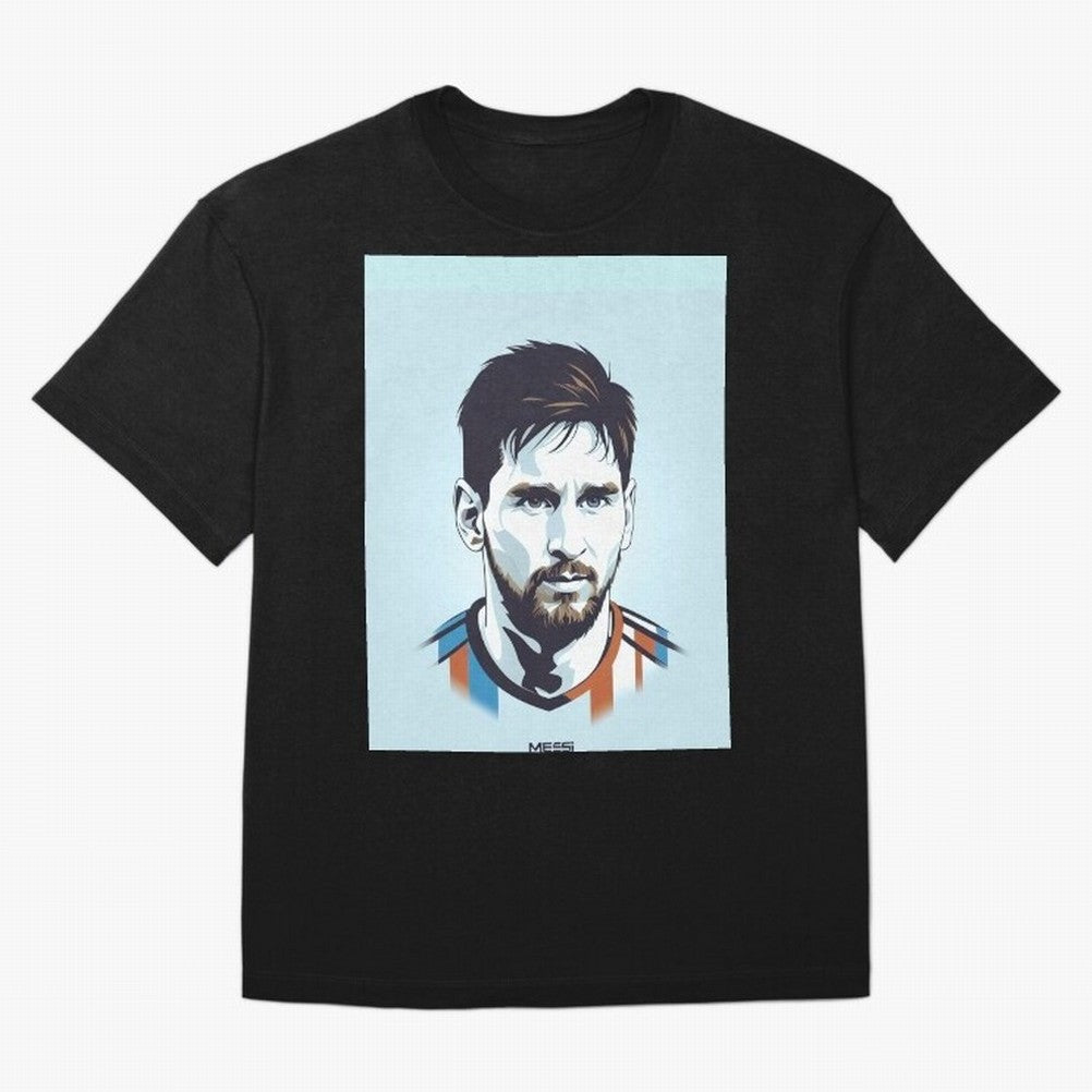 Messi Pop Art Portrait Graphic T-Shirt Spotlight Match Day Hype around FIFA World Cup 2026, Haaland, Germany, Match Day Excitement, Supporter Culture, Golden Goals and Global Football Passion; Perfect for People Who Love Argentina, Brazil, France,