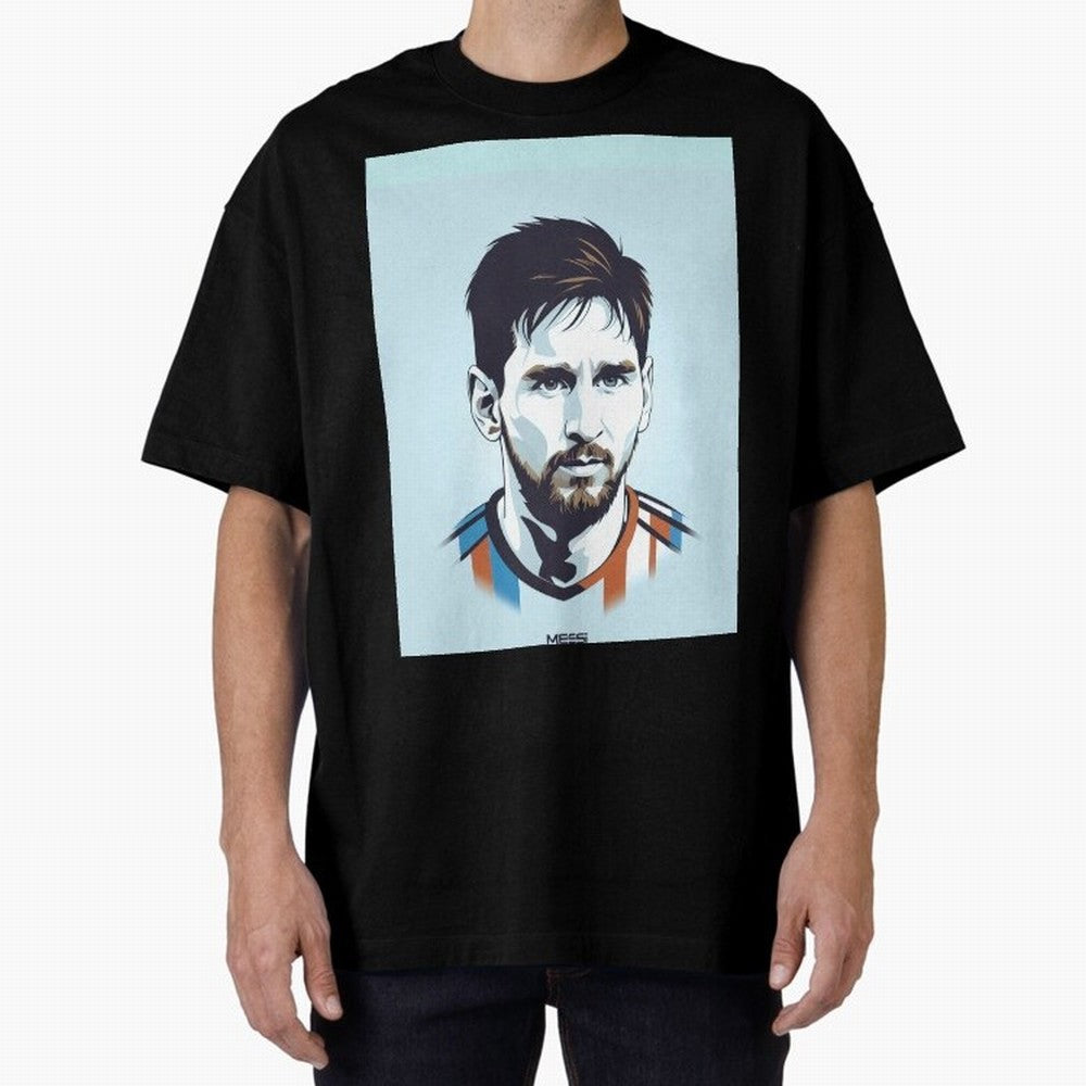 Messi Pop Art Portrait Graphic T-Shirt Spotlight Match Day Hype around FIFA World Cup 2026, Haaland, Germany, Match Day Excitement, Supporter Culture, Golden Goals and Global Football Passion; Perfect for People Who Love Argentina, Brazil, France,