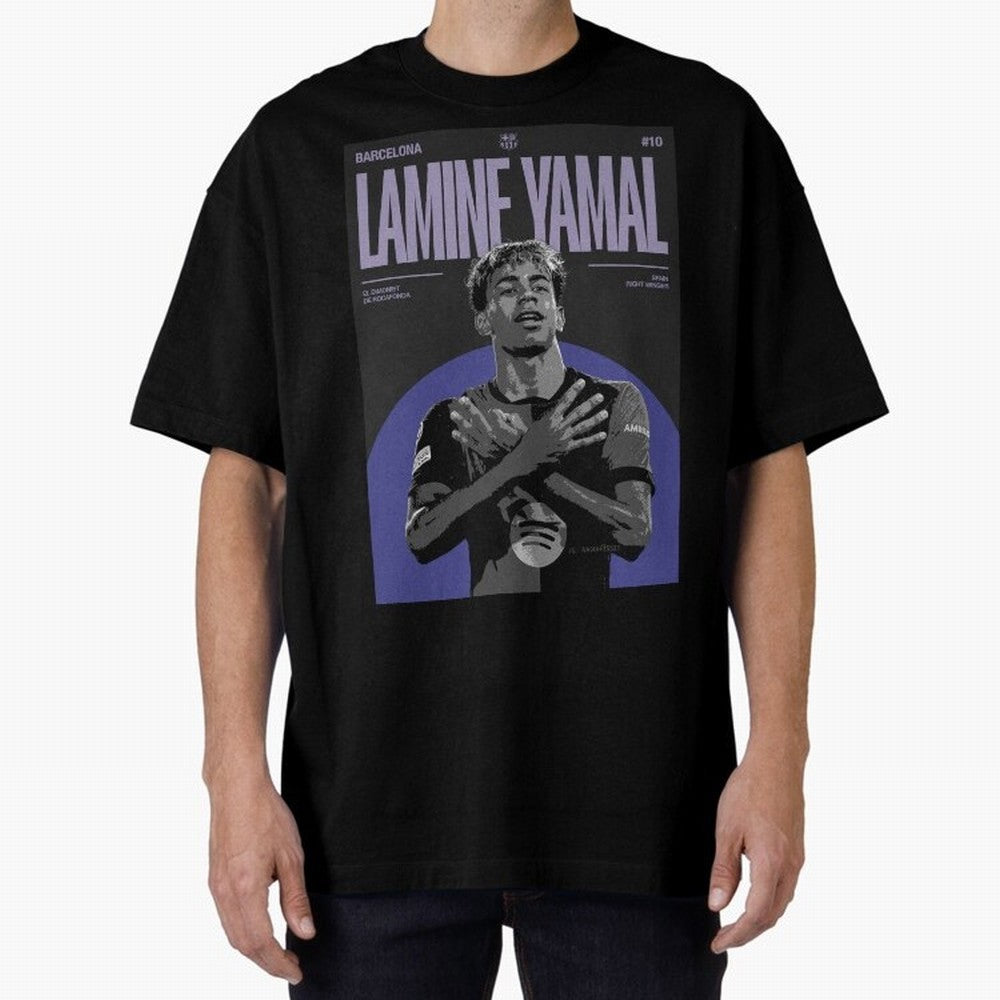 Lamine Yamal Barcelona Poster HD Premium T-Shirt Unlock Global Football Passion for FIFA World Cup 2026 USA Canada Mexico, Driven by Messi, Germany, Worldwide Fan Energy, Dramatic Goals, Stadium Lights and Championship Celebrations; Made for
