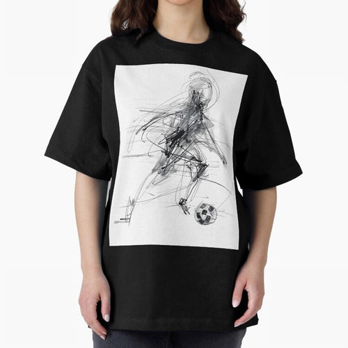 Abstract Soccer Player Sketch ¡ª Minimal Line Art Design Premium T-Shirt Honor the Beautiful Game during the FIFA World Cup 2026 Journey through Cristiano Ronaldo, Haaland and CR7 Highlights, Spain and Netherlands Pride, Classic Soccer Heritage,