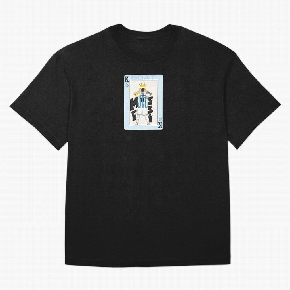 Deck of cards Messi Premium T-Shirt Make Game Day About Match Day Hype around FIFA World Cup 2026, Haaland and Mbappe, Argentina, Football History, Final Match Energy, Crowd Noise and Once in a Lifetime Moments; Made for Die Hard Supporters, Soccer