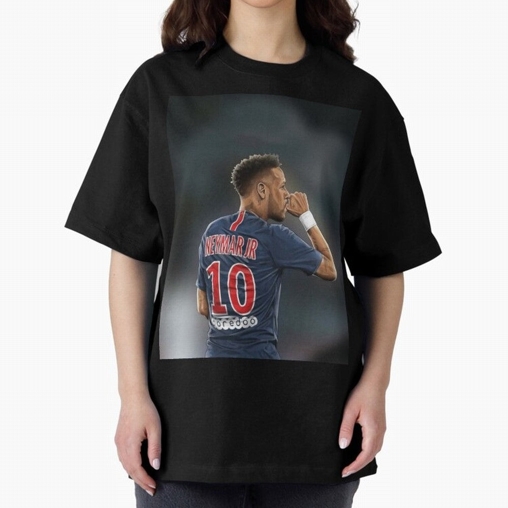 Neymar Watercolor Art Oversized T-Shirt Bring Champion Energy into Global Football Passion for FIFA World Cup 2026 Group Stage, Highlighting Haaland and Mbappe, France, Retro Football Energy, Iconic Rivalries, Trophy Chase Drama and Stadium