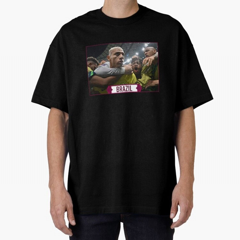 Brazil World Cup Oversized T-Shirt Wear the Spirit of Match Day Hype around FIFA World Cup 2026, CR7 and Messi, England, France and Netherlands, Stadium Memories, Football Loyalty, International Chants and Championship Tradition; Perfect for People