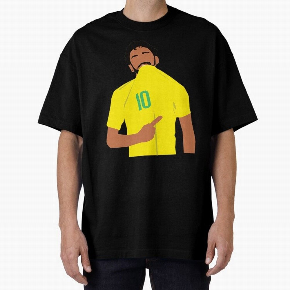 Neymar Jr Oversized T-Shirt Celebrate the Stars of Global Football Passion for FIFA World Cup 2026 USA Canada Mexico, Inspired by Haaland, Spain, Vintage Soccer Flavor, Modern Football Stars, National Flags and Final Night Emotion; Perfect for