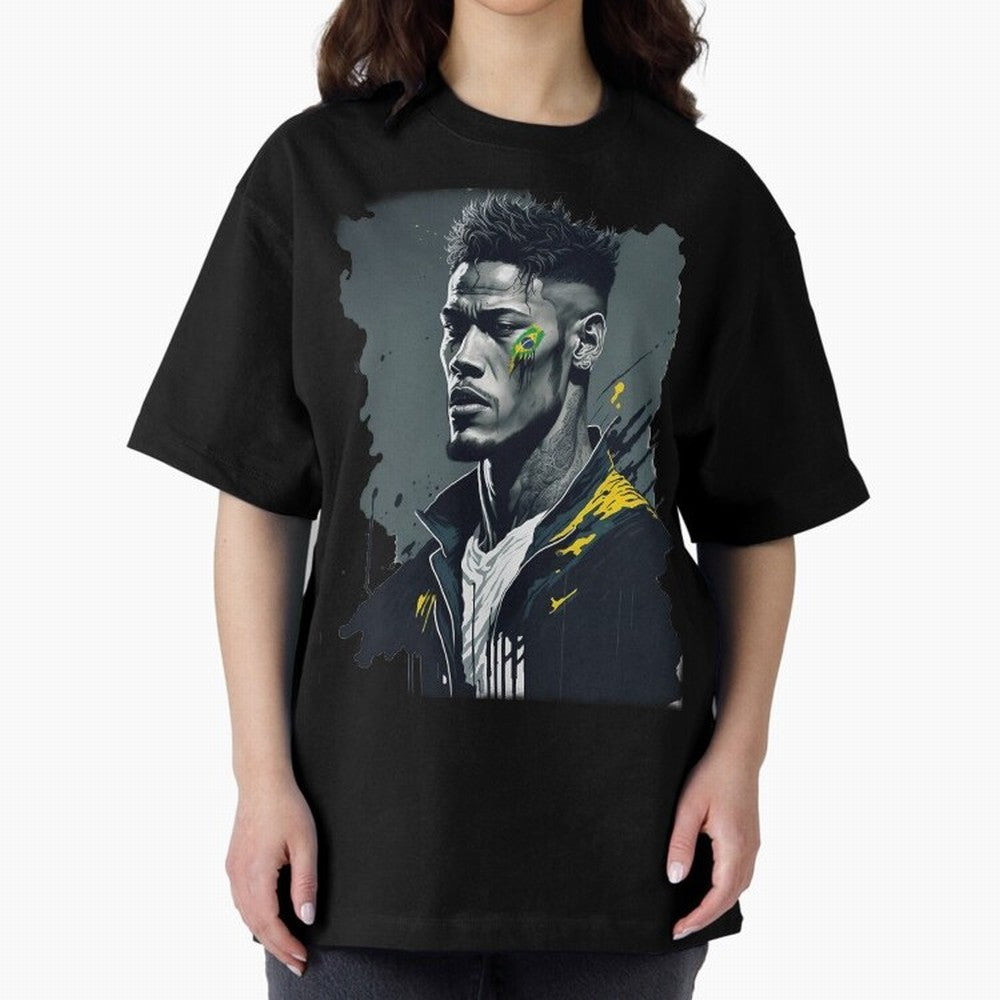 Neymar Jr. splash art Oversized T-Shirt Bring Stadium Energy to Global Football Passion for FIFA World Cup 2026 Group Stage, Highlighting CR7 and Messi, Portugal, Spain and Germany, Game Day Rituals, Football Legends, Country Pride and the Road to