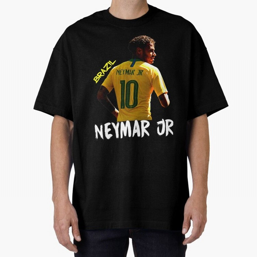 Brazil Neymar Selecao Oversized T-Shirt Build FIFA World Cup 2026 Spirit, Filled with France and Portugal, Haaland, Goal Celebration Energy, Supporter Heritage, Football Icons and Worldwide Tournament Joy; Perfect for Fans, Collectors, Family