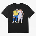 Messi and Neymar Copa America Friends Oversized T-Shirt Support Your Favorite Stars during the FIFA World Cup 2026 USA Canada Mexico Journey through Haaland Highlights, Brazil Pride, Sports Nostalgia, International Competition, Famous Players and