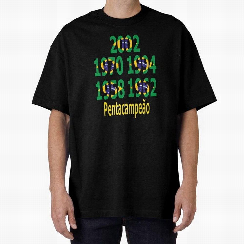 Brazil Five Stars - Champion Heritage Essential T-Shirt Spotlight Global Football Passion for FIFA World Cup 2026 Group Stage, Featuring Cristiano Ronaldo, Haaland and CR7, Brazil, Tournament Hype, Historic Matchups, Family Viewing Parties and